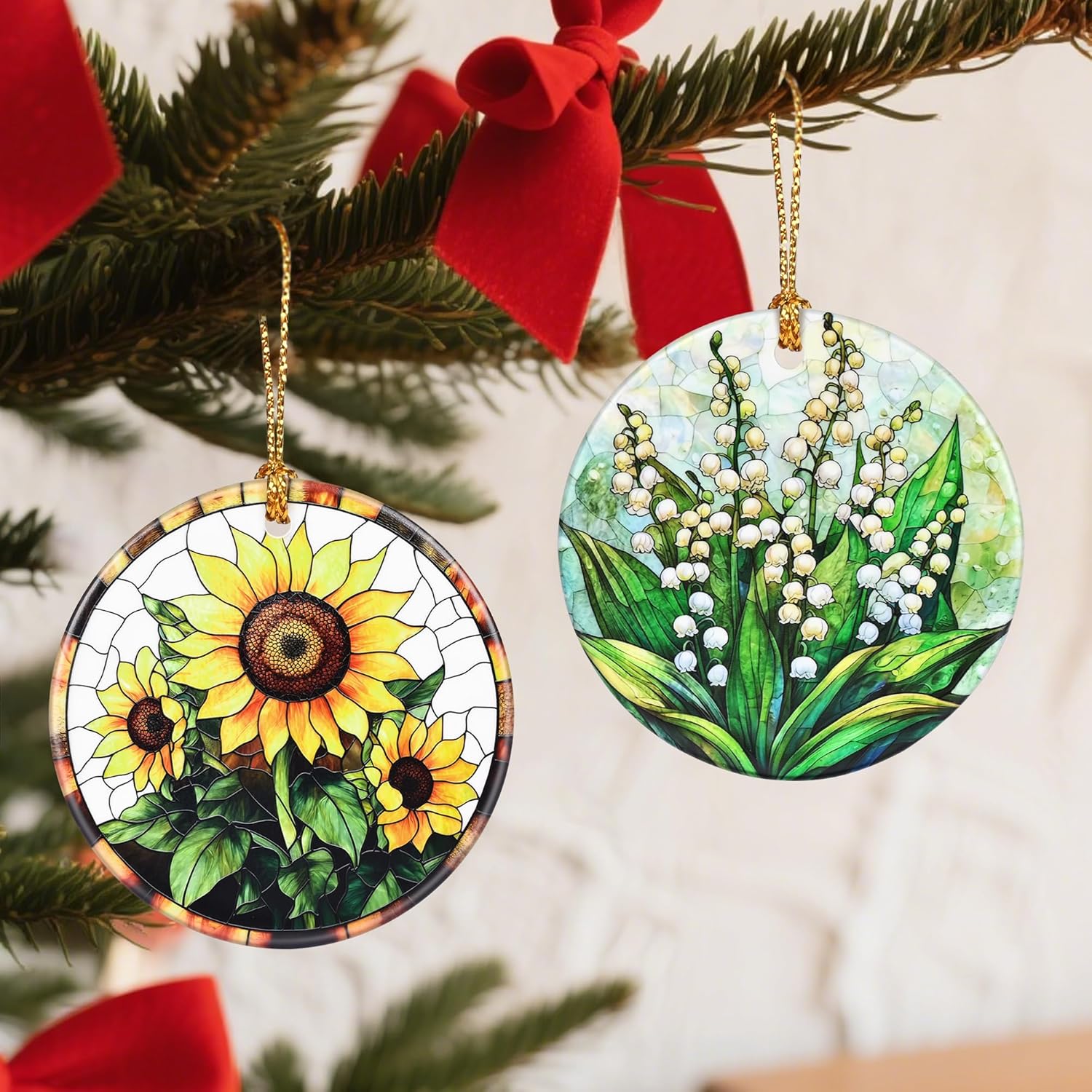Christmas Ornaments, Lily of The Valley Flower Ornament, Christmas Tree Ornaments, Xmas Decorations, Holiday Decorations, Gifts for Flower Lovers, Holiday Party Gifts, and Xmas Gift Ideas