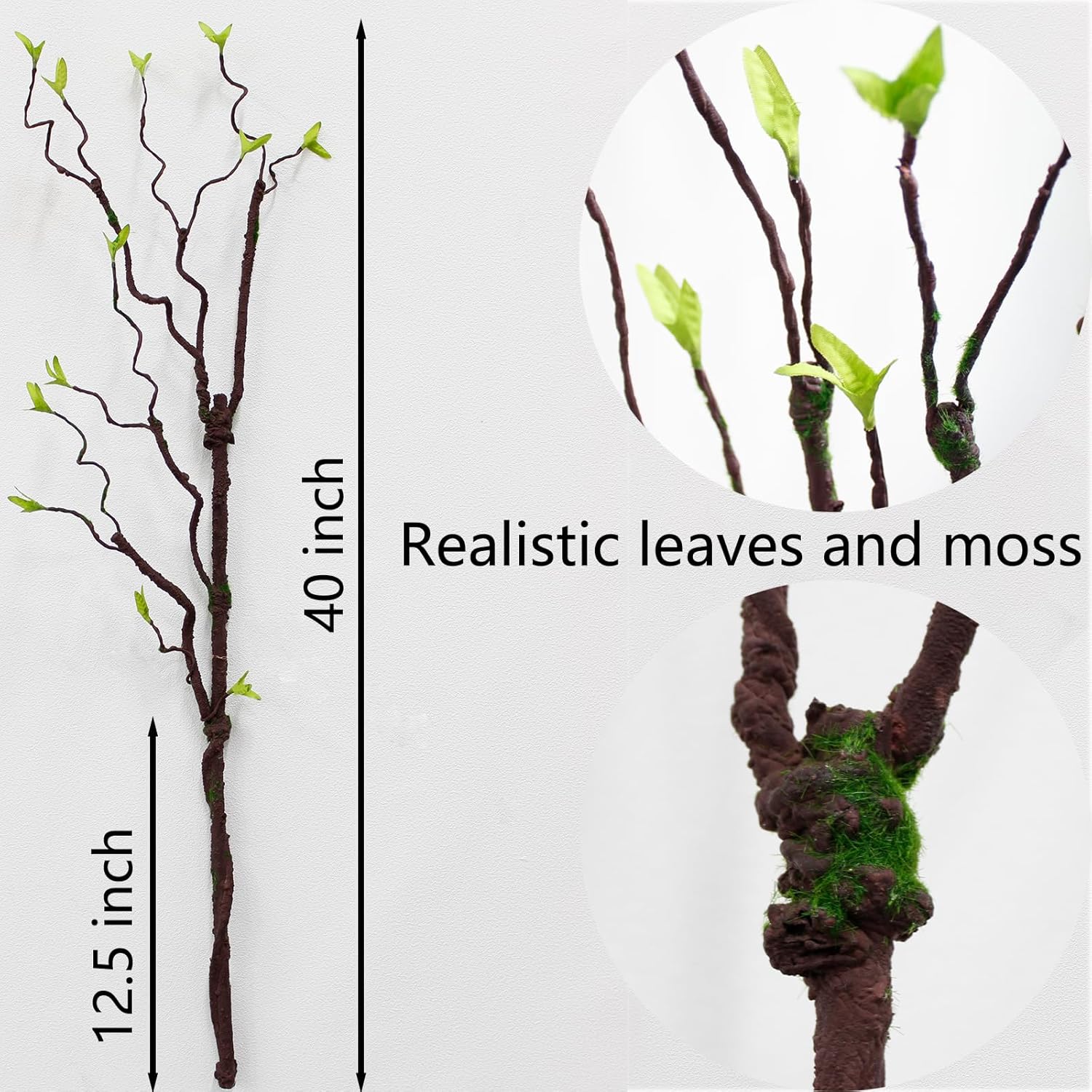 4pcs-40 inch Green Leaf Moss Simulated Artificial Tree Vine is Suitable for Home Decor Outdoor Wedding Commercial Halloween Christmas and Other Scene Decorations