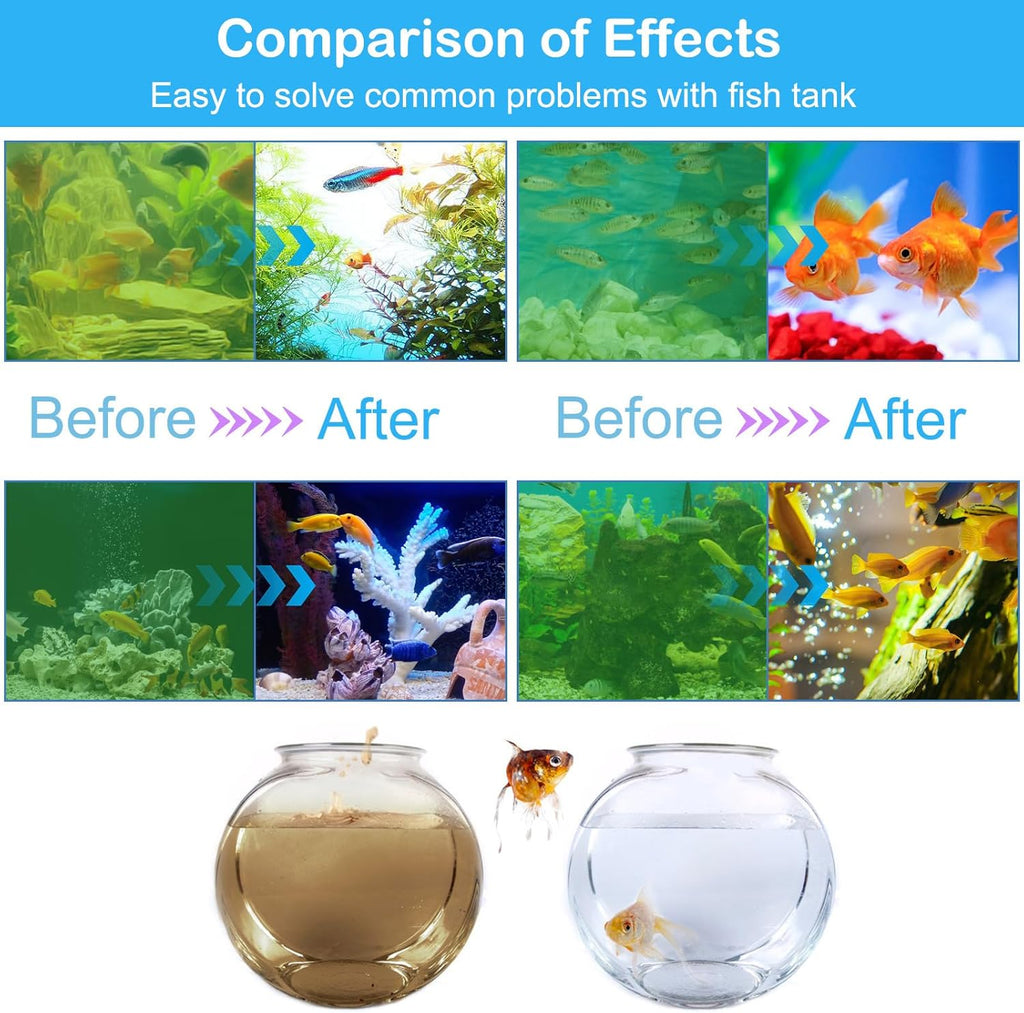 TAISHAN Aquarium Clean Light，13W & 11W & 9 W & 7 W & 5 W & 3 W Algae Removal Light with Timer,Aquarium Water Clean Green Clear Waterproof Clean Light for Fish Tank,Pond,Swimming Pool