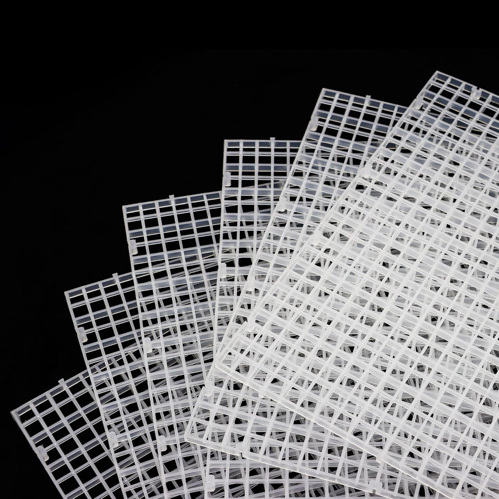 ALEGI Aquarium Fish Tank Divider Plastic Egg Crate Aquarium Filter Bottom Tray Plastic Grid (L 6pcs)