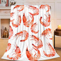 Shrimp Blanket Shrimp Throw Blanket Flannel Stuff Merch Cozy Decor Fleece Plush Fuzzy Warm Soft Lightweight Bedding Gifts for Girls Women Men Boy Couch Sofa 50"X40"