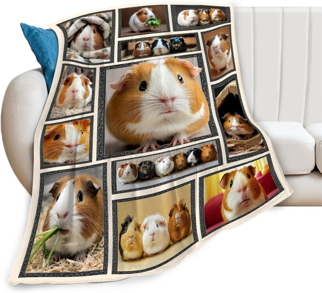 Guinea Pig Blanket Cute Animal Throw Blankets Gifts for Girls Boys Kids Guinea Pig Lover Soft Cozy Fleece Plush for Couch Sofa Bed 50"x40"