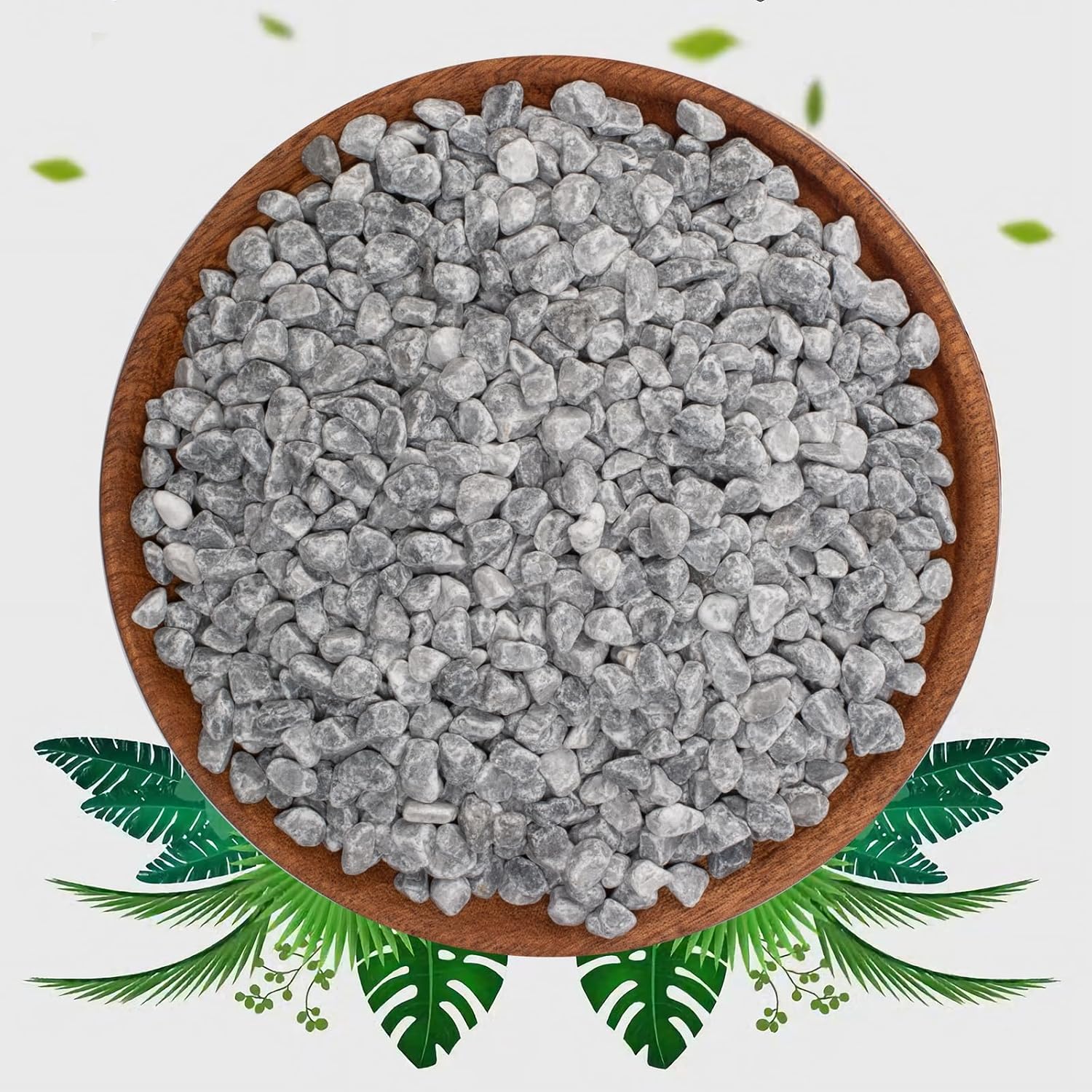 2lbs Grey Gravel - 1/5 Inch Decorative Stones for Succulents, Cactus, Vases, and Landscaping