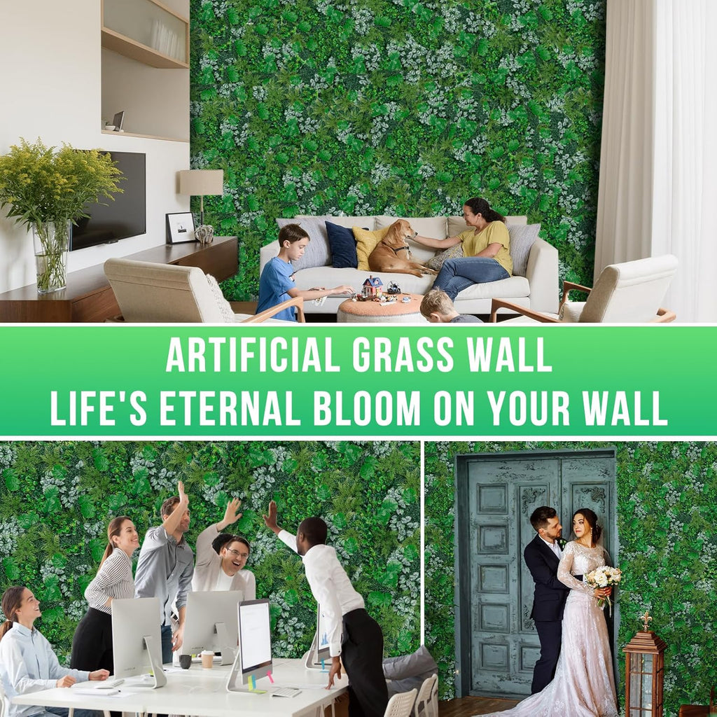 Artificial Boxwood Panels, Grass Wall Panels 12 Pack 20"x20",Privacy Hedge Fence Screen with UV Protection,Fake Greenery Backdrop for Indoor Wedding Decoration and Outdoor Garden Backyard
