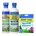 Aquarium Plant Care Kit with C02 B00STER 8 FL oz, Leaf Zone 16 FL oz, Root Tabs 10-Counts & Trinity Treats Microfiber Cleaning Cloth for Freshwater Aquariums