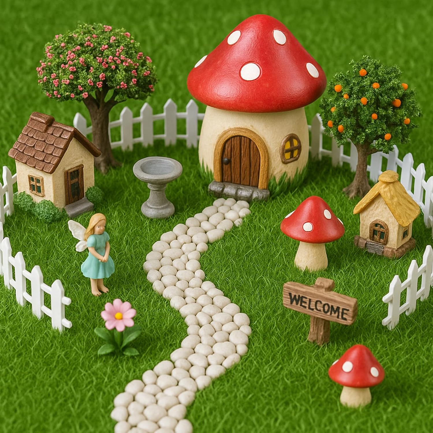 Shindel 10 Packs 6" x 6" Fake Grass Decor, Artificial Grass for Crafts, Fairy Garden Turf, Diorama Supplies Miniature Lawn Mat, Dollhouse Ornament DIY Decoration