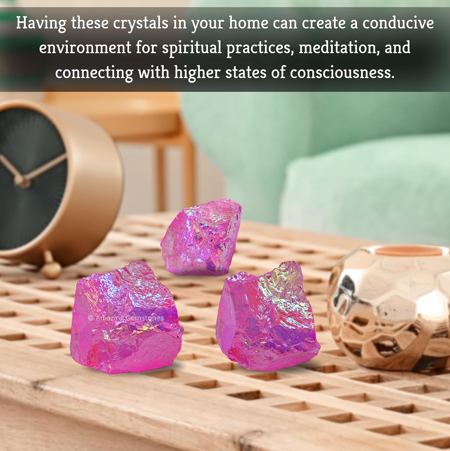 Amazing Gemstone Rose Aura Quartz Raw Crystals and Healing Stones, Natural Rocks for Meditation and DIY Raw Stones and Crystals (1 lb)