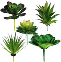 5 Pcs Faux Succulents Set, Realistic Fake Succulents, Artificial Hanging Ornaments Fleshed Plant Textured for Home Garden Wedding Party Christmas Decoration (Green)