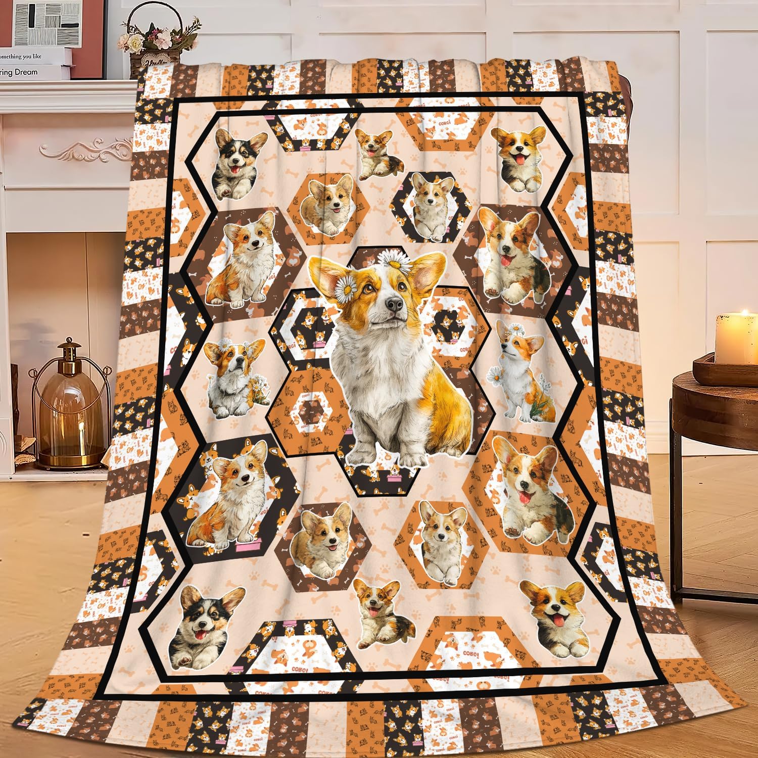 Corgi Throw Blanket Corgi Puppy Stuff Gifts for Dog Lover Kids Girls Boys Adults Women Men Soft Cozy Warm Plush Fluffy Fuzzy Fleece Blanket Decor 40''X50''