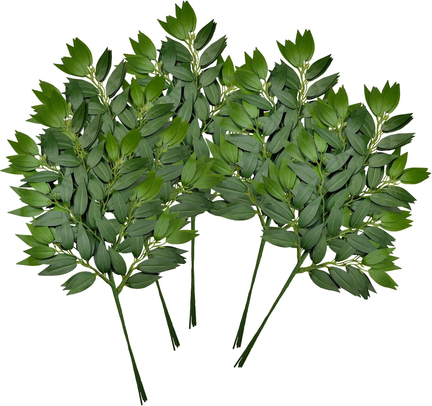 18Pcs Italian Ruscus Greenery Stems Artificial Silk Greenery Leaves Garland Vines Hanging Spray for DIY Wedding Arch Bouquet Filler Table Centerpieces Home Indoor Decor