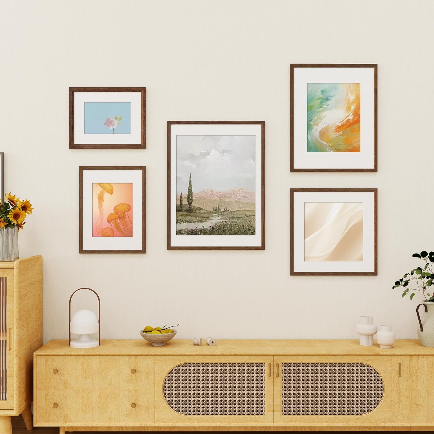 Fun Memories 24x30 Poster Frame, Solid Oak Wood Picture Frames, Modern Photo Frame for Wall 24x30 with 18x24 Mat, High Definition Plexiglass & Wall Hook Included (Walnut, 1 Pack)