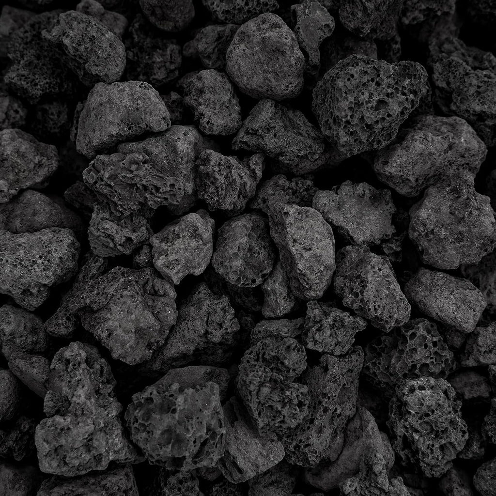Onlyfire Black Lava Rock 10 Pounds Volcanic Lava Stones for Indoor Outdoor Fire Pits Fireplaces Gas Grill and Landscaping, 0.4-0.8 Inch