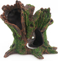 AQUA KT Aquarium Landscape Tree Stump Trunk Hollow Betta Cichlid Cave Rocks for Fish Hiding Tank Decoration Decorations