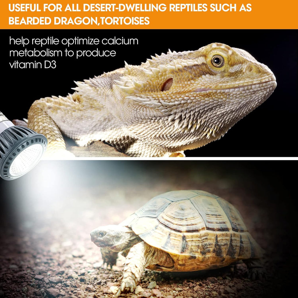 Premium High-Intensity UVB Reptile Light for Optimal Calcium Metabolism,5-Watt 10.0 Desert UVB Light Ideal for Desert-Dwelling Reptiles Bearded Dragons Tortoises