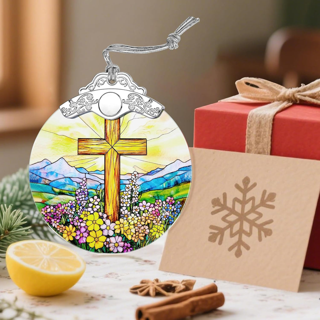 Religious Christmas Ornaments: Christian Cross Ornament, Christmas Tree Decorations, Christian Holiday Decor, Stocking Stuffers, Xmas Gift, Religious Gifts, Christian Gifts for Her & Him
