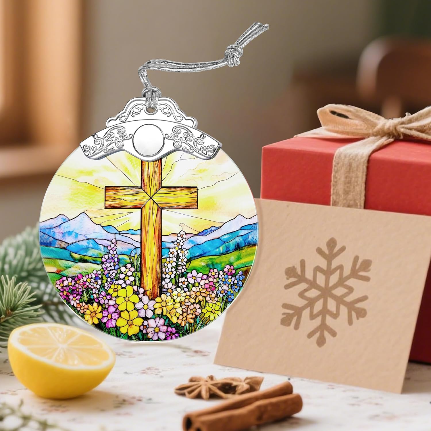 Religious Christmas Ornaments: Christian Cross Ornament, Christmas Tree Decorations, Christian Holiday Decor, Stocking Stuffers, Xmas Gift, Religious Gifts, Christian Gifts for Her & Him