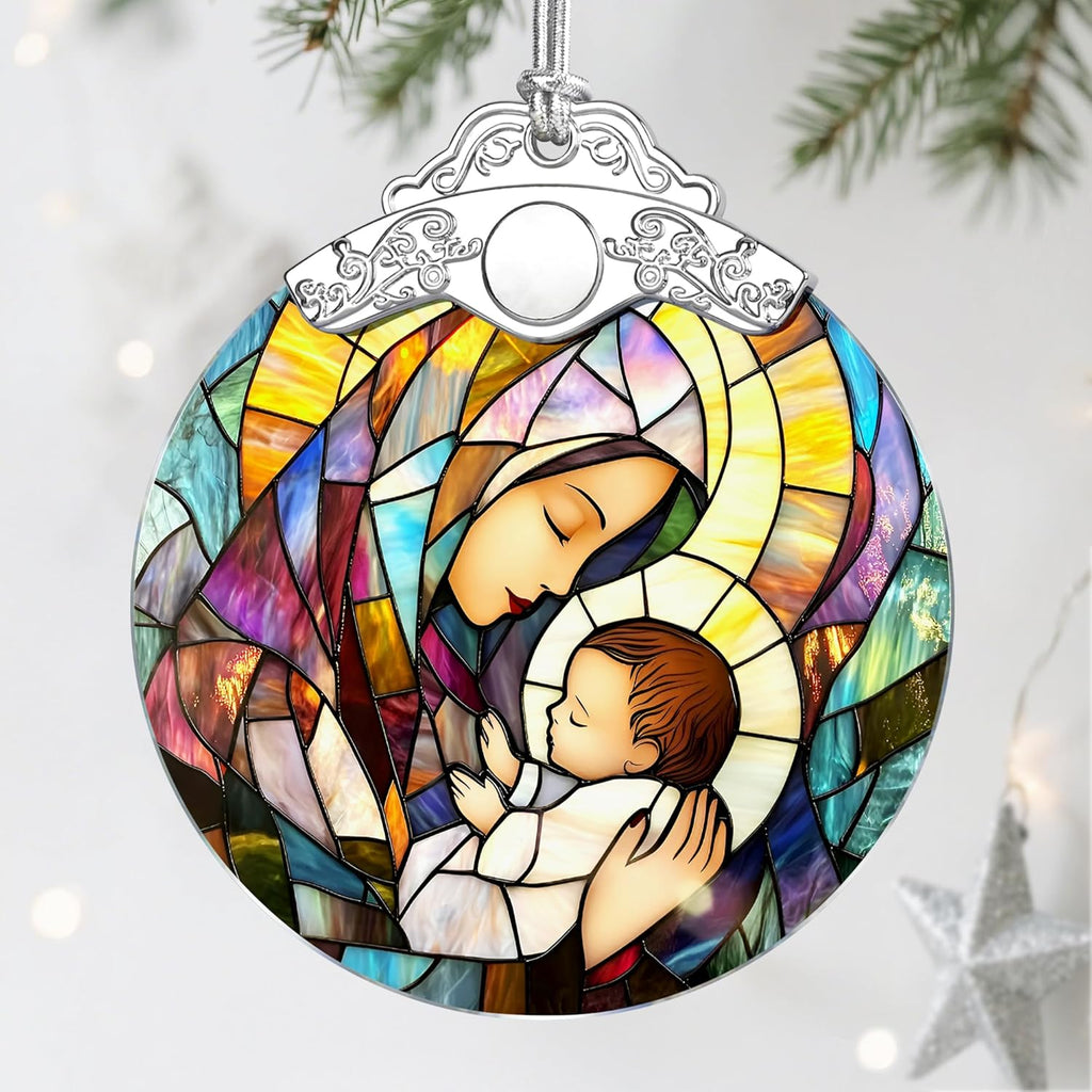 Christmas Ornaments, Religious Ornament, Christmas Tree Ornaments, Christian Xmas Decorations, Holiday Decorations, Christian Gifts, Religious Gifts - Baby Jesus and The Holy Mother Mary