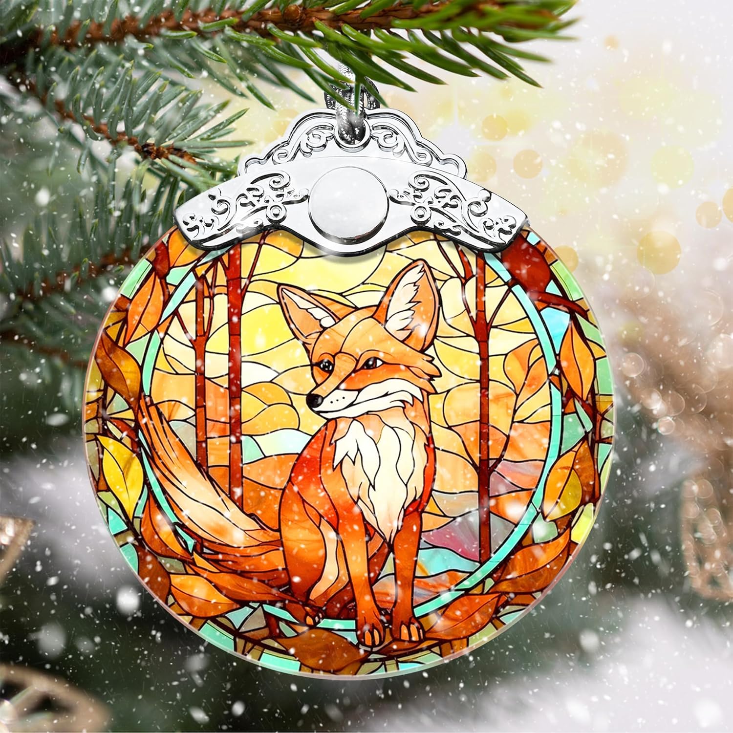 Touber Fox Christmas Ornaments for Tree - Holiday Decor