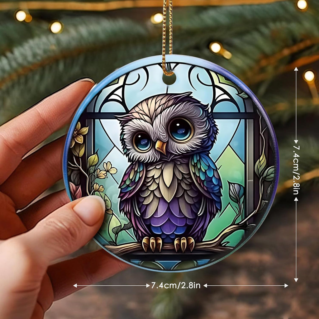 Touber Owl Christmas Ornament, Christmas Ornaments for Tree, Christmas Tree Decor, Holiday Ornament