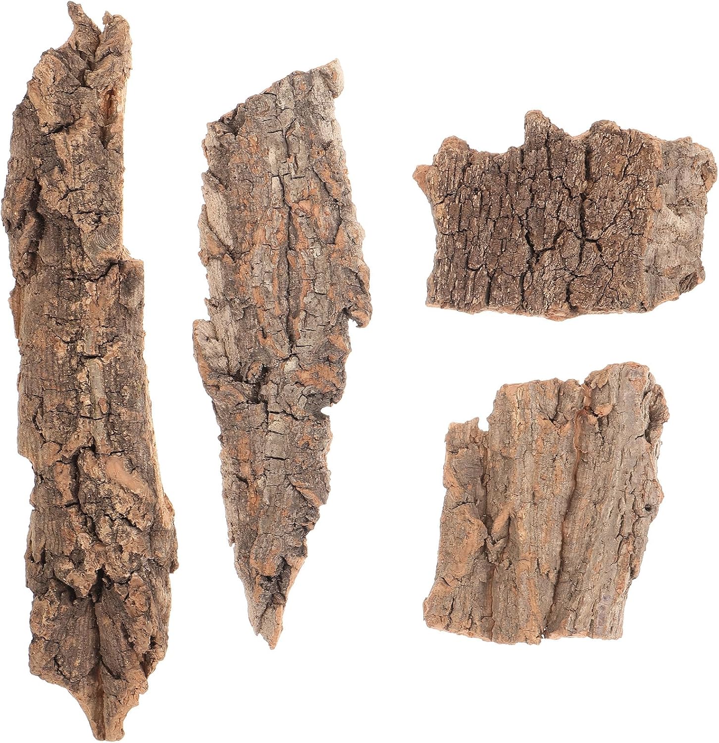 4pcs Reptile Bark Decor Wood Reptile Terrarium Bark Decor Cork Barks Hide for Spider Lizard, Light Brown, 5. 11 X 1. 49 X 0. 39 Inch
