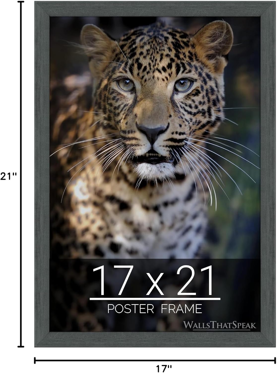 wallsthatspeak 17x21 Slate Gray Picture Frame for Puzzles Posters Photos or Artwork