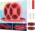 Pontoon Boat LED Strip Lights, 12V 32.8FT Red Waterproof Marine LED Light Boat Interior Light, Boats Deck Hull Gunnel Lights, Night Fishing Lighting for Bass, Jon, No Battery