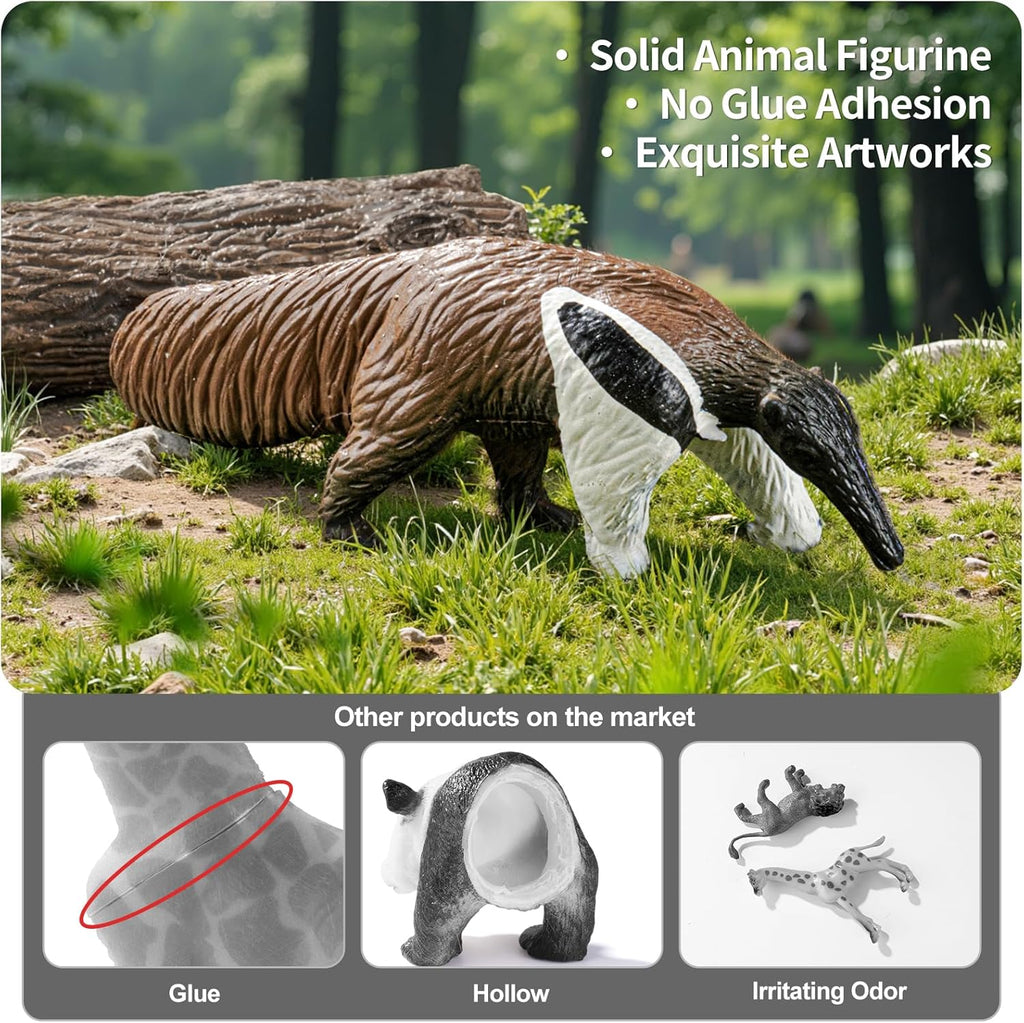 12PCS Realistic Rainforest Animal Figurines Toys, Idea for Rainforest Diorama Supplies Party Favor, Jungle Animals Figures Toys with Trees for Toddlers Kids Boys Girls
