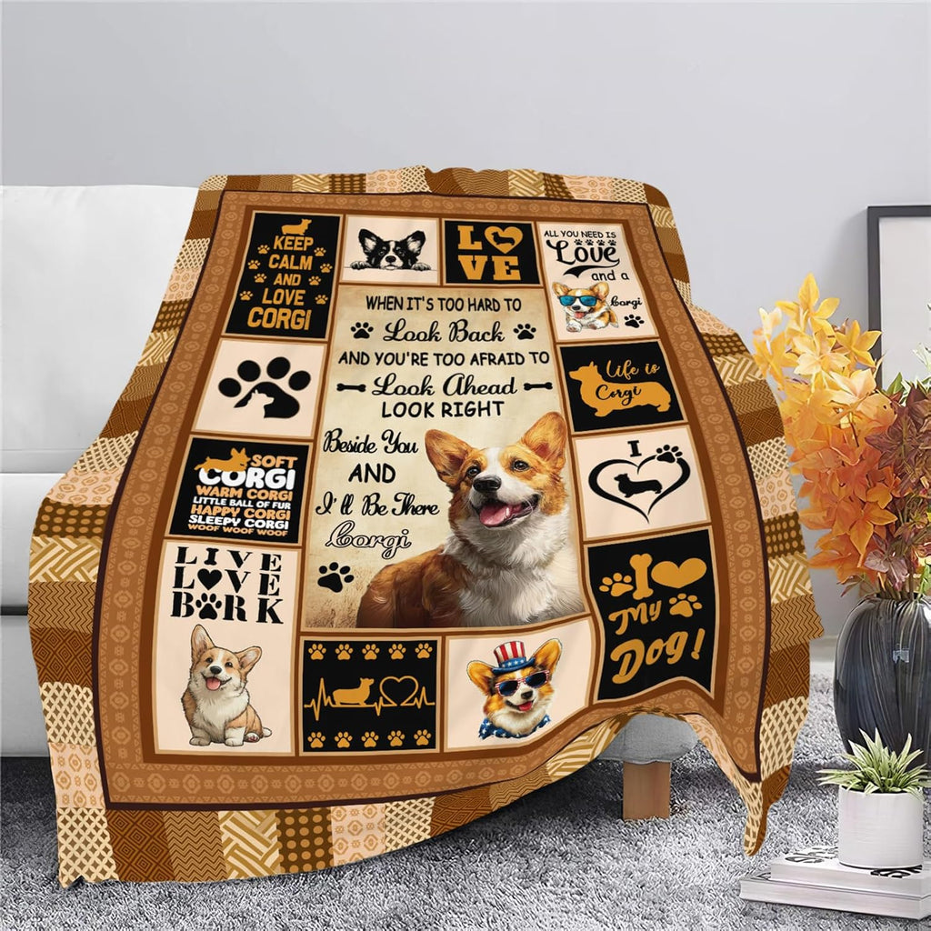 Corgi Throw Blanket Corgi Puppy Stuff Gifts for Dog Lover Kids Girls Boys Adults Women Men Soft Cozy Warm Plush Fluffy Fuzzy Fleece Blanket Decor 50''X60''