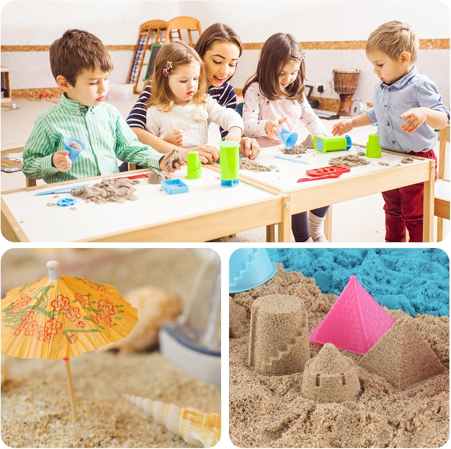 NiToy FlexiSand 11 lbs Moldable Self-Sticking Sand, Never Dries Out Fun for 3 Years and Up Kids Bulk Refill for Sensory Sand Box Toys, Ideal for Shaping, Squeezing, Scooping and Rolling (Dark Yellow)