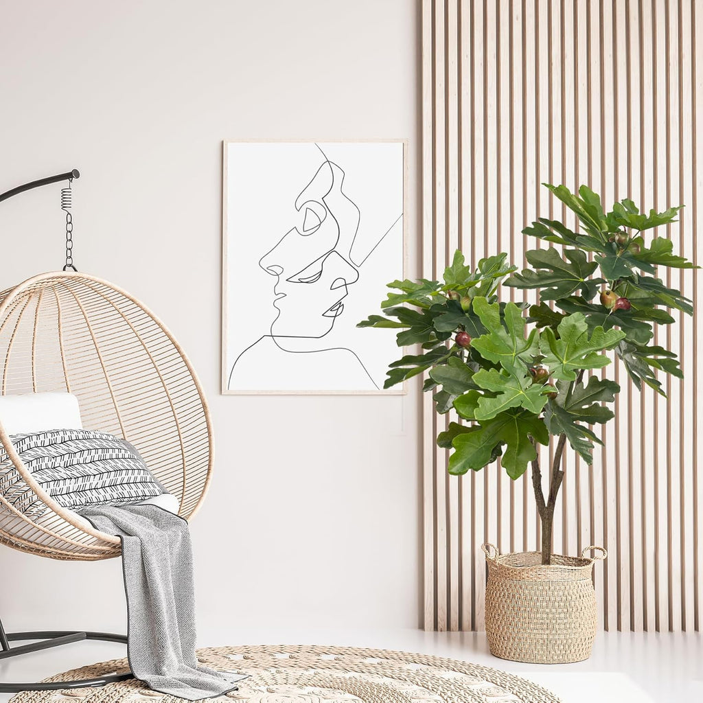 Faux Trees Indoor Living Room Plant Decor Artificial Plants Outdoor Home Decor Fake Tree Office Decor Fiddle Leaf Fig Tree Tall Fake Plant Artificial Greenery 3.9ft Faux Plants Indoor