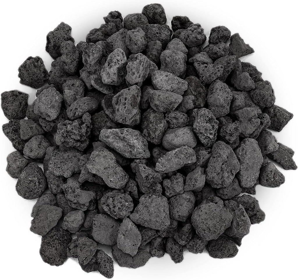 Onlyfire Black Lava Rock 10 Pounds Volcanic Lava Stones for Indoor Outdoor Fire Pits Fireplaces Gas Grill and Landscaping, 0.4-0.8 Inch