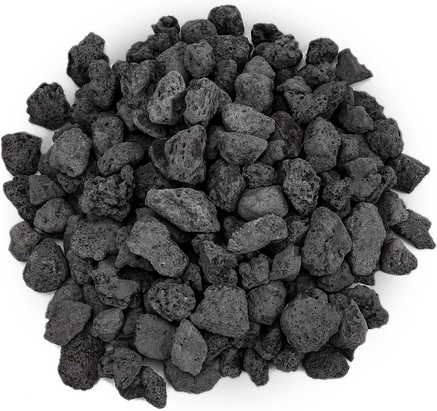 Onlyfire Black Lava Rock 10 Pounds Volcanic Lava Stones for Indoor Outdoor Fire Pits Fireplaces Gas Grill and Landscaping, 0.2-0.3 Inch