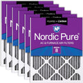 Nordic Pure 20x25x1 (19 1/2 x 24 1/2 x 3/4) Furnace Air Filters MERV 8 Pleated Plus Carbon 6 Pack