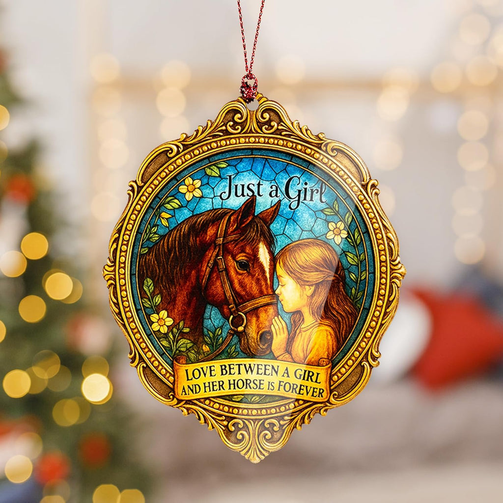 Horse Ornament - Horse Gifts for Women - Equestrian Gift for Women - Horses Decor - Gift for Horses Lovers Girls - Christmas Ornament - White Elephant Gifts - Xmas Tree Funny Decoration