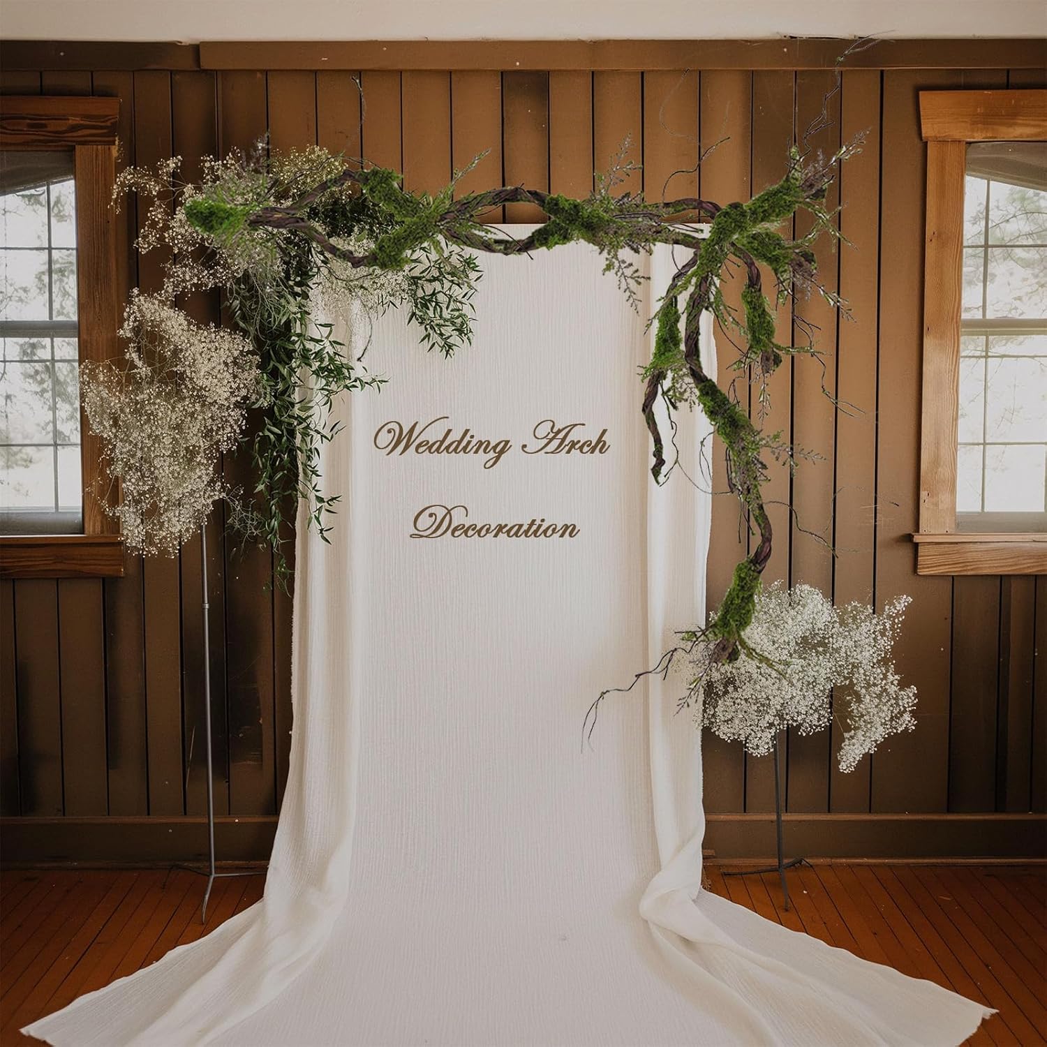 1Pcs 78.9inch Large Bendable Artificial Craft Moss Garland Faux Tall Tree Trunk Branches Grape Vines for Halloween Haunted Mansion Wedding Arch Room Outdoor Mantel Wall Hanging Forest Greenery Decor