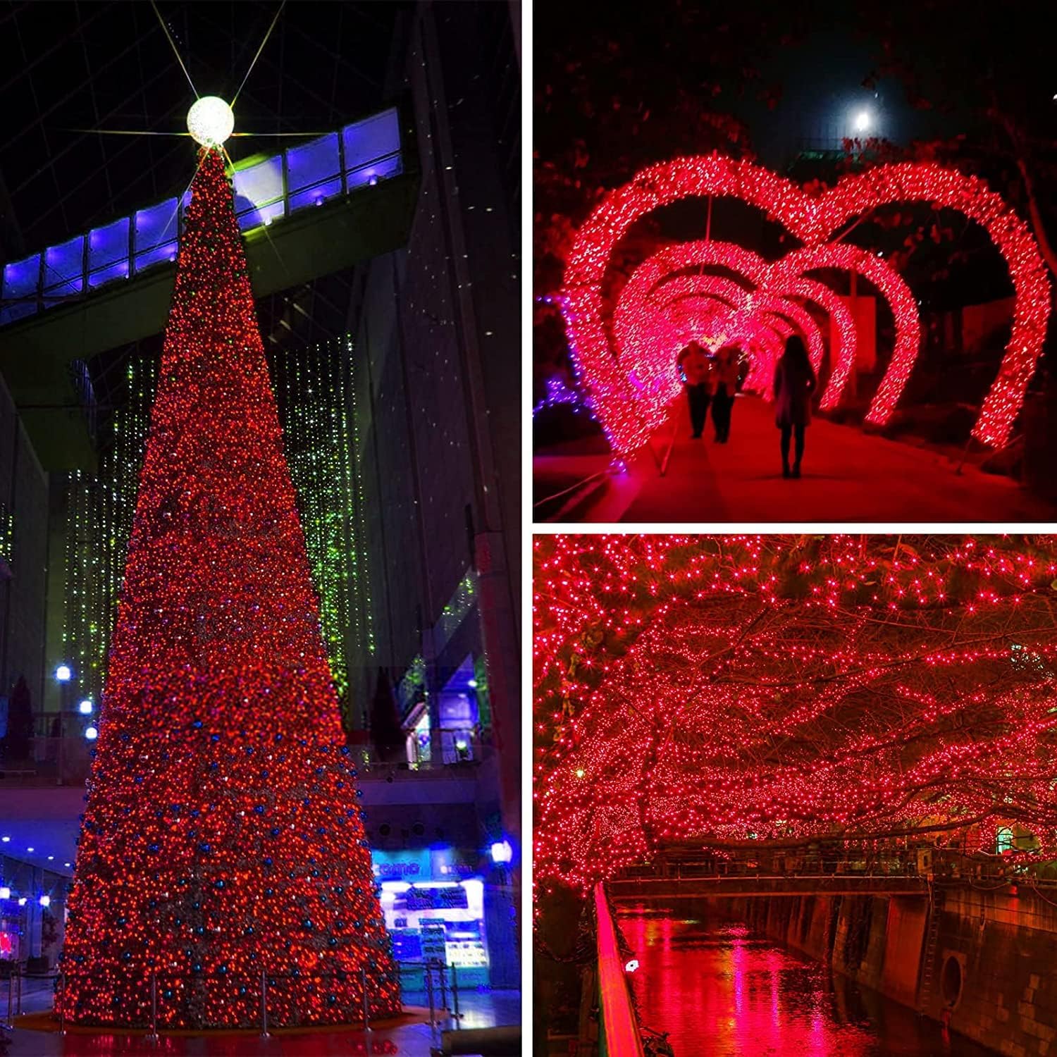 66Ft 200LED Christmas Fairy Lights Plug in, Waterproof String Lights Outdoor & Indoor 8 Modes with Timer Bedroom Decor, Twinkle Lights for Girl's Room Garden Party Christmas Decorations (Red)