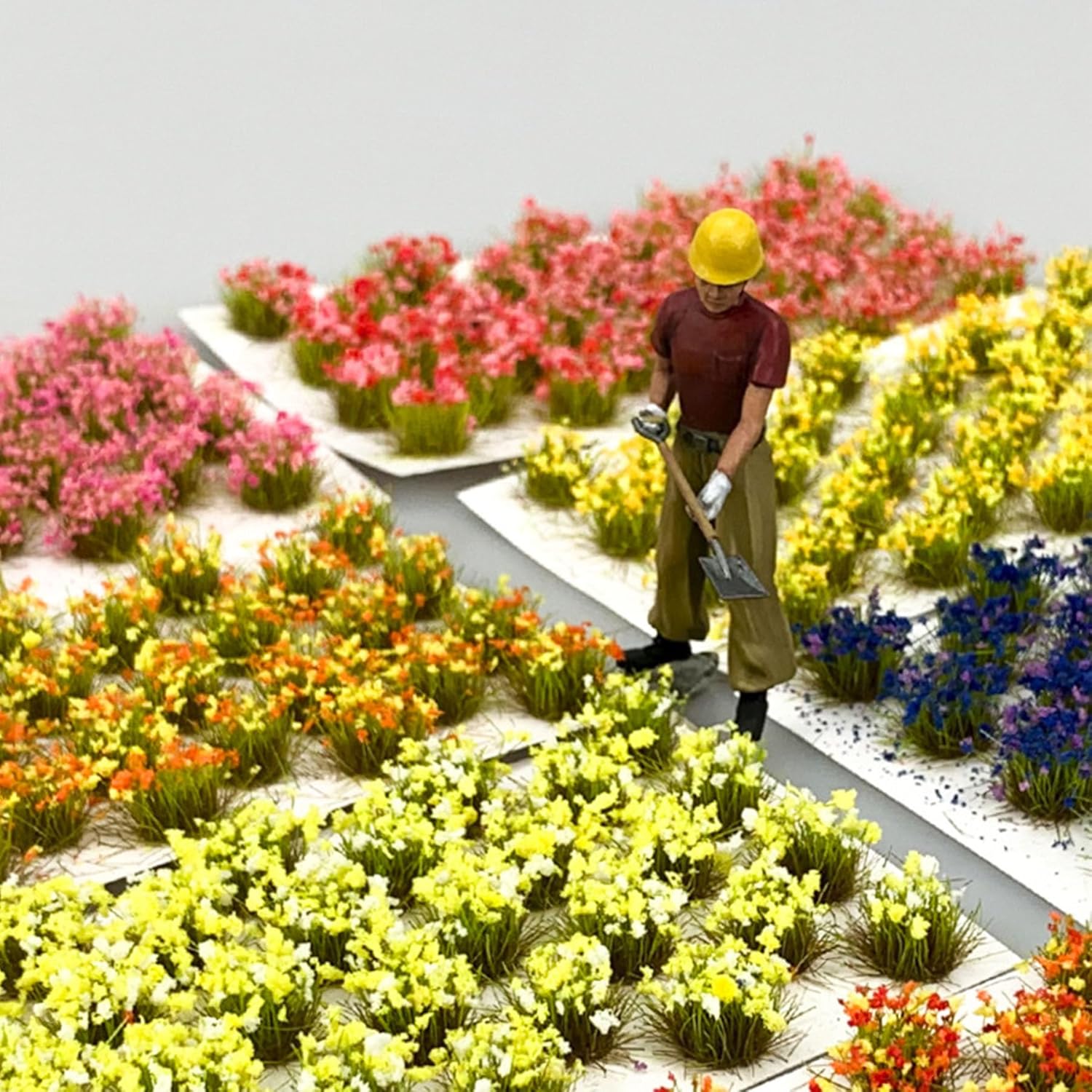 Woohome WoohomeArtificial Grass Clusters Simulation Flower Cluster Decoration Flower Cluster Vegetation Groups Mini Plant Tuft Railway Model Cluste for DIY Model Train Landscape Railroad Scenery