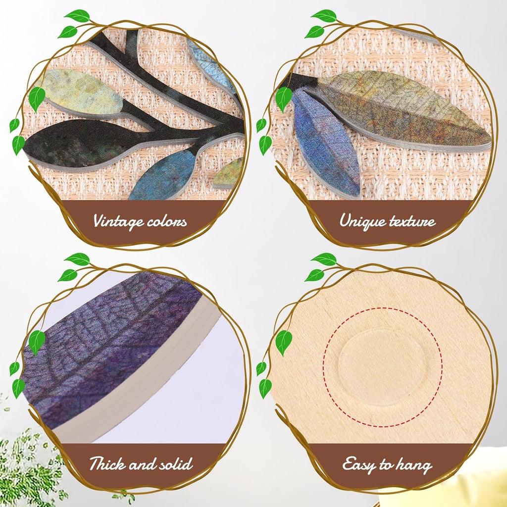 Zzbakress 2 Pcs Colorful Tree Leaf Wall Art Decor Vine Home Wall Decoration Olive Branch Leaf Wall Decor Large Wall Decor for Bedroom, Living Room, Wall Sculptures Indoor Outdoor (Classic)