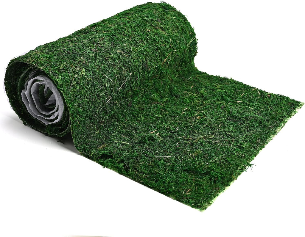Fake Moss Roll, Moss Table Runner for Crafts,Green Moss Mat for Wedding Party, Fairy Garden, Enchanted Forest Decor ((12" x 71" Moss Roll))
