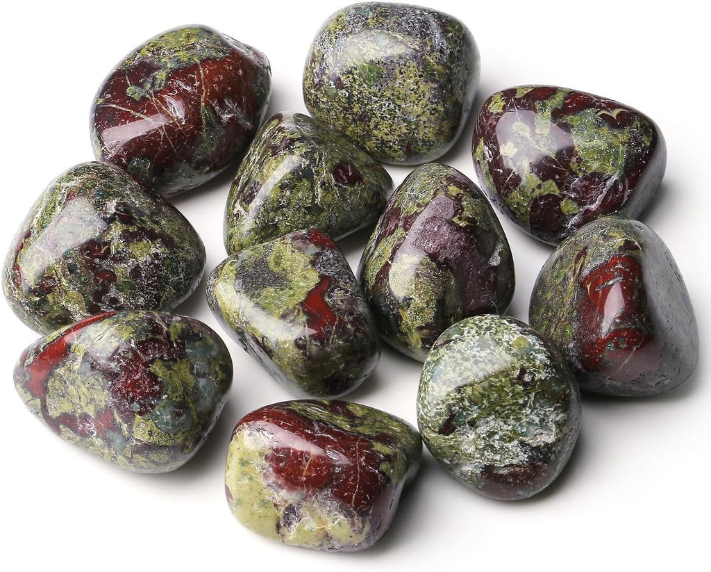 DUQGUHO Dragon Blood Stone Crystals Bulk Natural Irregular Polished Stones Tumbled Crystals Gemstone Rocks for Beginners Gift 200g
