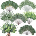 Ceenna 500 Pcs 6 Kinds Mixed Eucalyptus Leaves Stems Bulk Artificial Eucalyptus Leaves Sprays Silver Dollar Faux Greenery Picks Bundle for Wedding Vase Floral Arrangement Decor