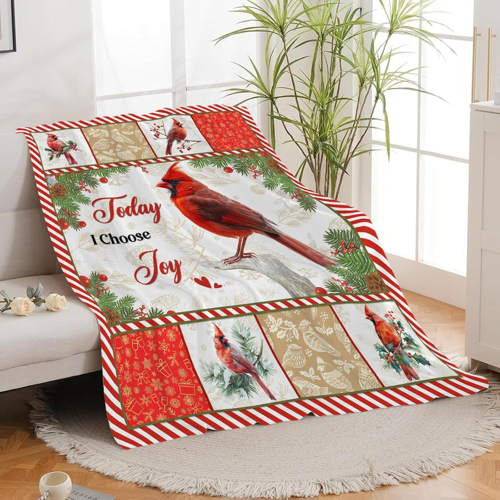 Cardinal Blanket Cardinal Throw Blanket Gifts for Bird Lover Kids Girls Boys Adults Women Men Super Soft Cozy Plush Fluffy Fuzzy Fleece Blanket Decor 60''X80''