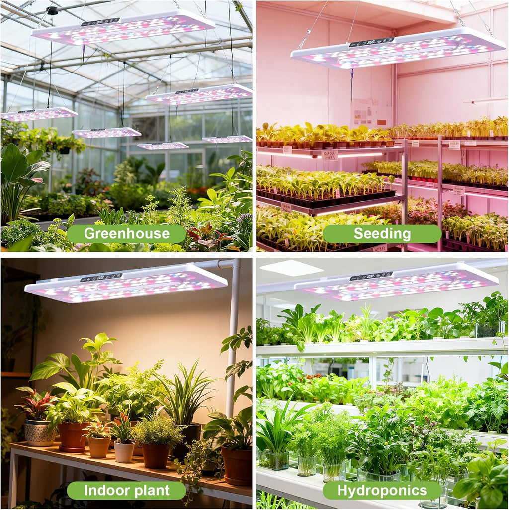 22" x 10" Grow Lights for Indoor Plants and Vegetables, Full Spectrum LED Growing Lamp for Indoor Garden Greenhouse - Features Two Smart Light Mode, 12~23H Timer - 1 Pack (1 Pack White)