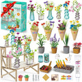 70 PCS Make It Miniature Brands Nature Garden Plants Set, Mini Botanical Collectibles, Tiny Paper Flower Bouquet DIY Craft Kit, with Wood Display Stand, Miniature Toy Gift for Kids and Adults