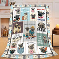 Pug Throw Blanket Pug Puppy Stuff Gifts for Dog Lover Kids Girls Boys Adults Women Men Soft Cozy Warm Plush Fluffy Fuzzy Fleece Blanket Decor 40''X50''