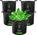 VIVOSUN 5-Pack 10 Gallon Plant Grow Bags, Heavy Duty Thickened Nonwoven Fabric Pots with Handles