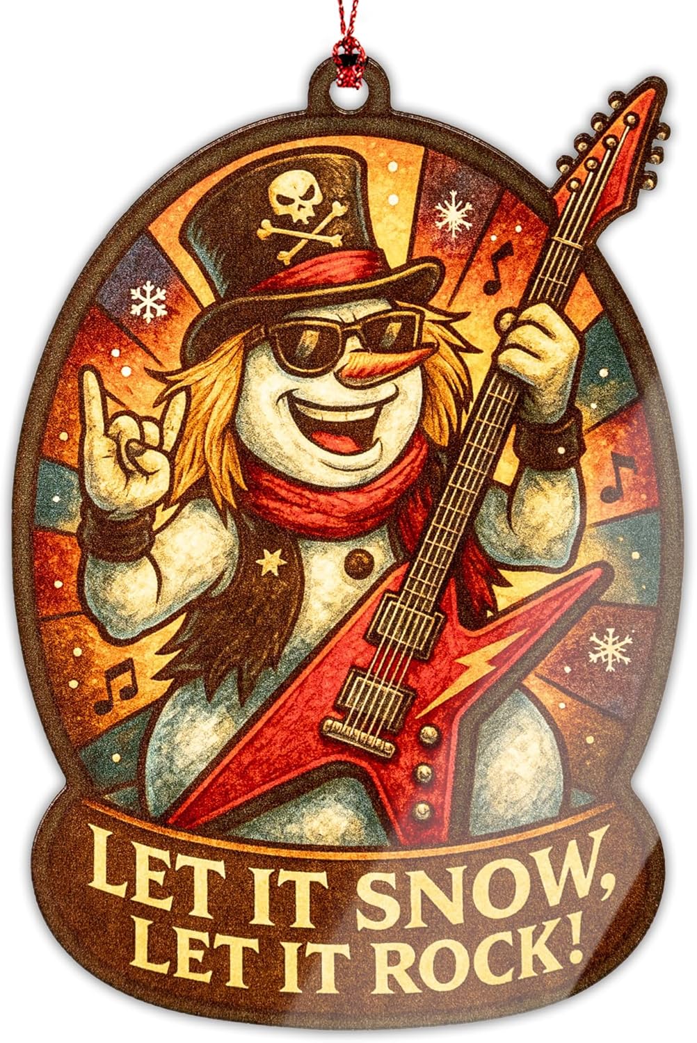 Guitar Ornaments for Christmas Tree - Guitar Ornament - Christmas Ornament 2025 - White Elephant Gifts - Snowman Christmas Ornaments
