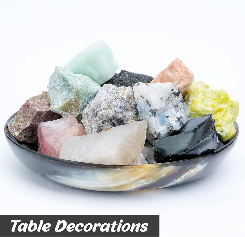 Crocon 1LB Mixed Assorted Rough Exotic Rough Bulk Natural Stone Raw Gemstone Tumbling Cabbing Polishing Gem Mining Chakra Balancing Reiki Healing Good Luck Home Office Decor
