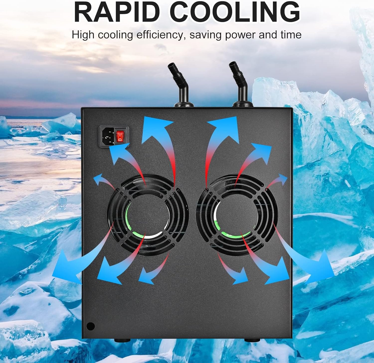 Aquarium Chiller 79 Gal, 1/3 HP Fish Tank Water Chiller 300L Hydroponics Cooler with Quiet Design Refrigeration Compressor and 3M Pipe for Saltwater Freshwater Fish Coral Shrimp Jellyfish Water Weeds