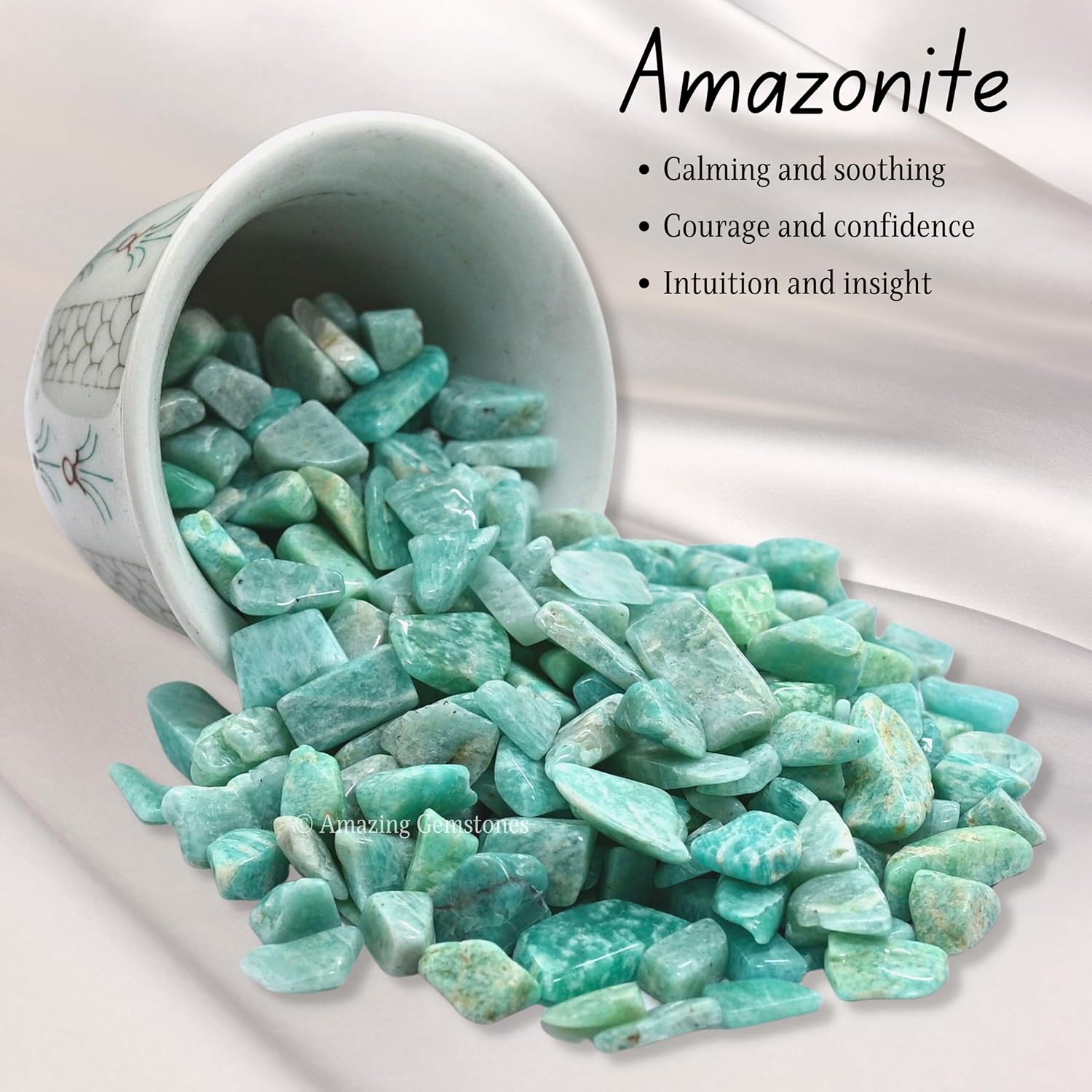 Amazing Gemstone Amazonite Crystal Chips Aquarium Gravel Rocks - Carnelian Chips Bulk Fish Tank Gravel, Small Tumbled Stone Chips, Tiny Crystals for Decoration (Natural AAA Grade) (1000+ Carat Chips)
